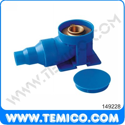 Blue plastic box with elbow (149228)