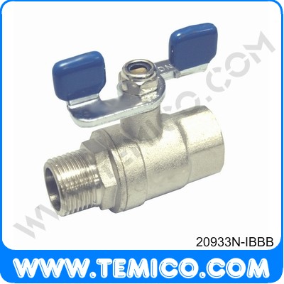 Brass ball valve for gas blue butterfly npt (20933N-IBBB)