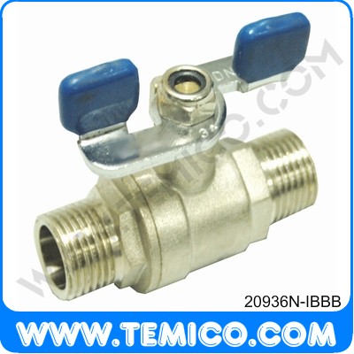 Brass ball valve for gas blue butterfly npt (20936N-IBBB)