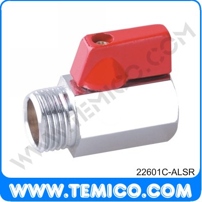 Male/female mini ball valve with aluminium handle (22601C-ALSR)