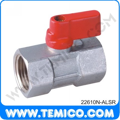 Female mini ball valve with aluminium handle (22610N-ALSR)