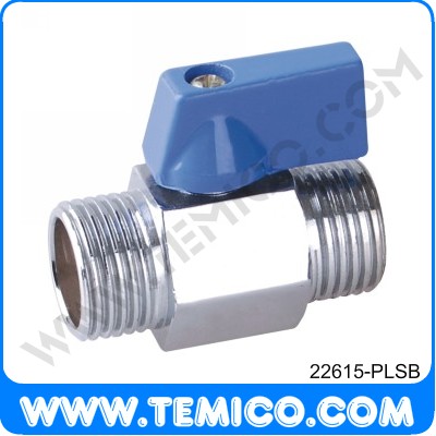 Male mini ball valve with plastic handle (22615-PLSB)