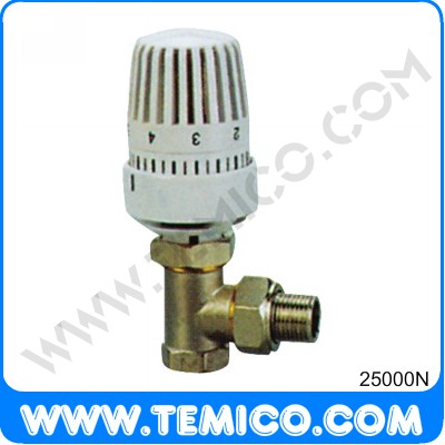 Angle radiator valve with thermostatic head (25000N)
