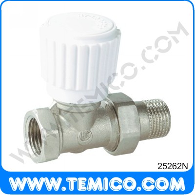 Straight radiator valve with handle (25262N)