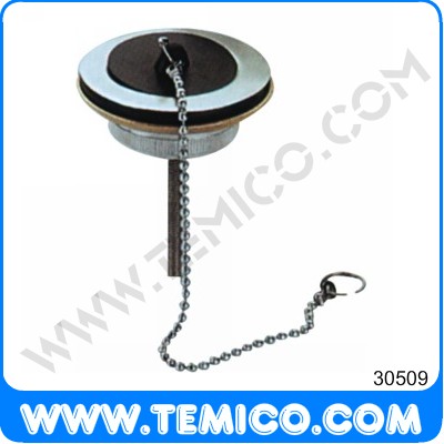 Brass/zinc alloy waste with chain plug (30509)