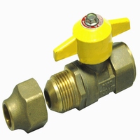 Brass ball valve for gas yellow butterfly npt(20923H-ALSY)