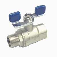Brass ball valve for gas blue butterfly npt(20933N-IBBB)