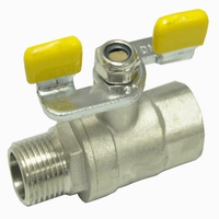 Brass ball valve for gas yellow butterfly npt(20933N-IBBY)