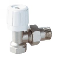 Angle radiator valve with handle (25200N)
