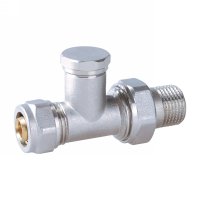 Radiator valve nickled for AL-PEX pipe(25254N)