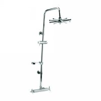 Sliding bar with hand shower and overhead shower